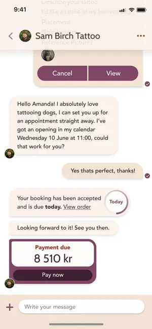 In-app chat